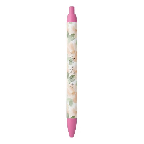 Pretty Peach Flowers Pen