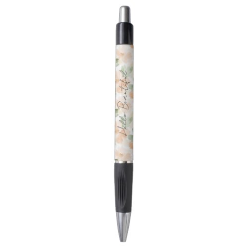 Pretty Peach Flowers Pen