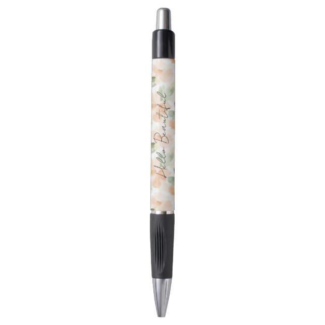 Pretty Peach Flowers Pen (Front Vertical)