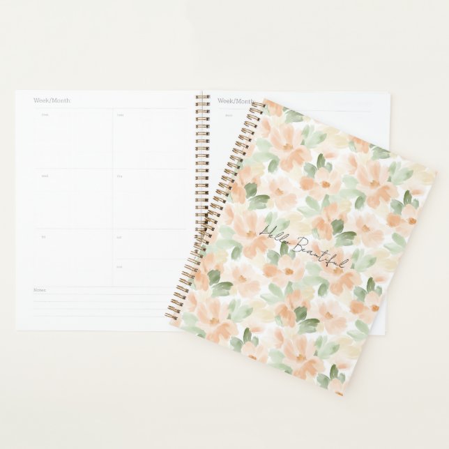 Pretty Peach Flowers Planner (Display)