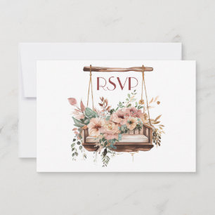 Pretty Peach Garden RSVP Invitation