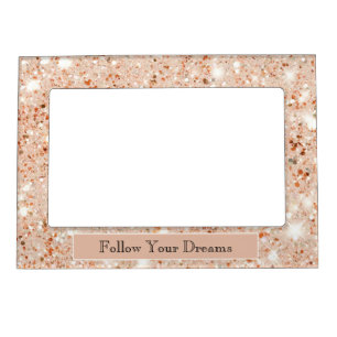 Pretty Peach Glitter Dreams Magnetic Frame