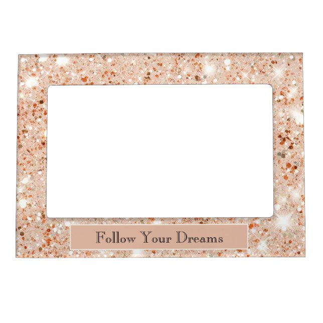 Pretty Peach Glitter Dreams Magnetic Frame (Front)