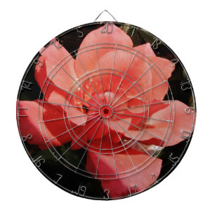 Pretty Peach Pink Rose floral Dartboard