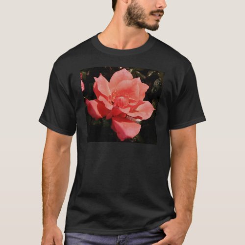 Pretty Peach Pink Rose floral T_Shirt