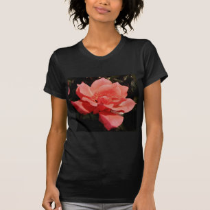 Pretty Peach Pink Rose floral T-Shirt