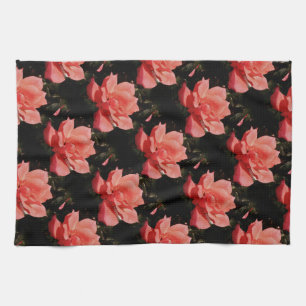 Pretty Peach Pink Rose floral Towel