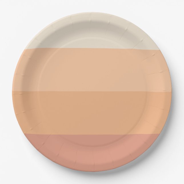 Pretty Peach Stripes Paper Plates (Front)