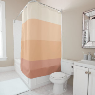 Pretty Peach Stripes Shower Curtain