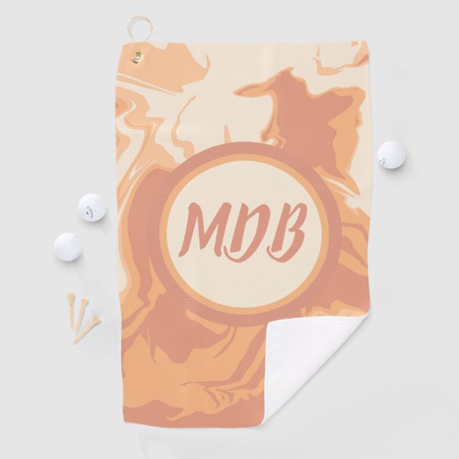 Pretty Peach Swirls Golf Towel (InSitu)