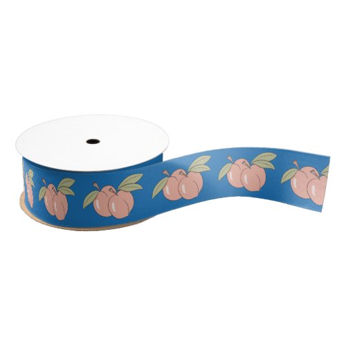 Pretty Peaches Pattern Blue Ribbon