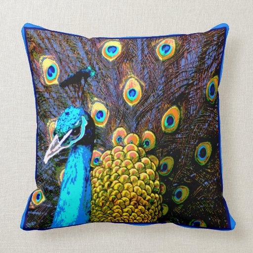 Pretty Peacock Art Pillow | Zazzle