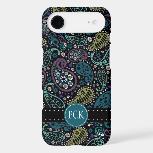 Pretty Peacock Colors Paisley Pattern Case-Mate iPhone Case (Back)