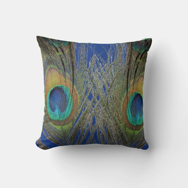 Pretty Peacock "Eyes" Pillow (Front)
