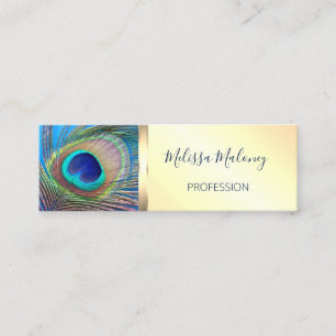 Pretty Peacock Feather Professional Mini Business Card