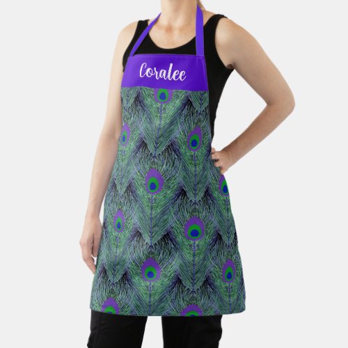 Pretty Peacock Feathers Apron