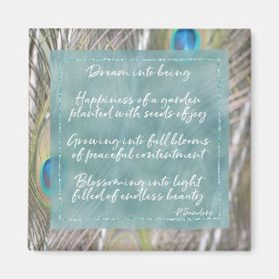 Pretty Peacock Feathers Dream Poem Magnet