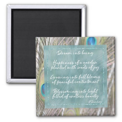 Pretty Peacock Feathers Dream Poem     Magnet