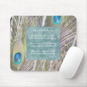 Pretty Peacock Feathers Dream Poem Mouse Pad
