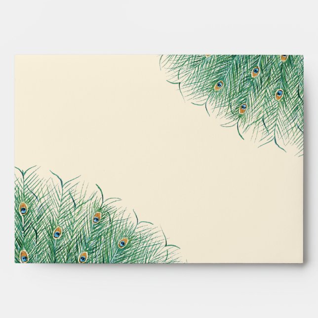 Pretty Peacock Feathers Envelope (Front)