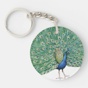 Pretty Peacock Feathers Keychain