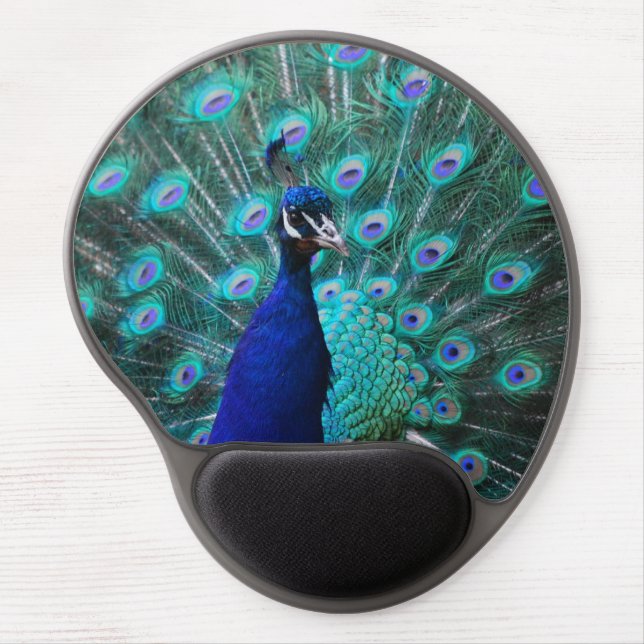 Pretty Peacock Gel Mouse Pad (Front)