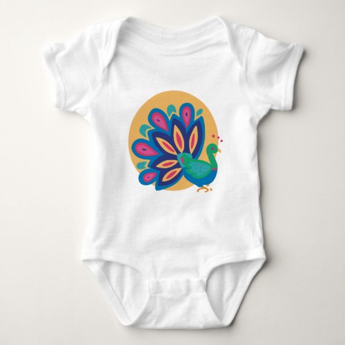 Pretty Peacock One Baby Bodysuit