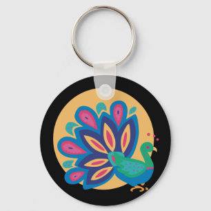 Pretty Peacock One Keychain