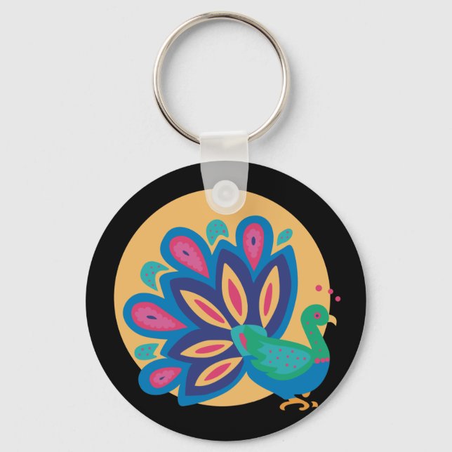 Pretty Peacock One Keychain (Front)