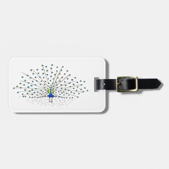 Pretty Peacock Painting Custom Luggage Tags (Front Horizontal)