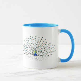 Pretty Peacock Painting Custom Mugs