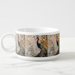 Pretty Peacock Pink Gold Christmas Bowl