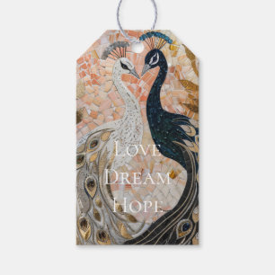 Pretty Peacock Pink Gold Glam Gift Tags