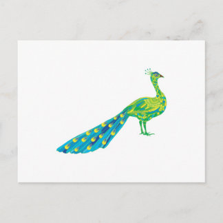 pretty peacock postcard