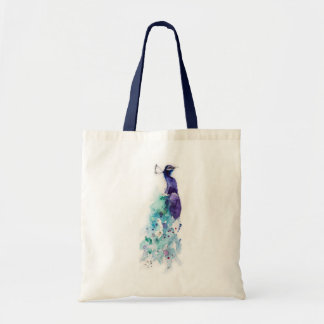 'Pretty Peacock' watercolour Tote Bag