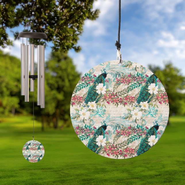 Pretty Peacocks Floral Wind Chime (Outdoor)