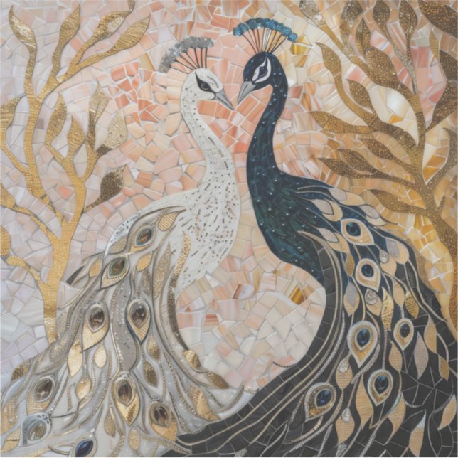 Pretty Peacocks Gold Glam   Sticker (Front)