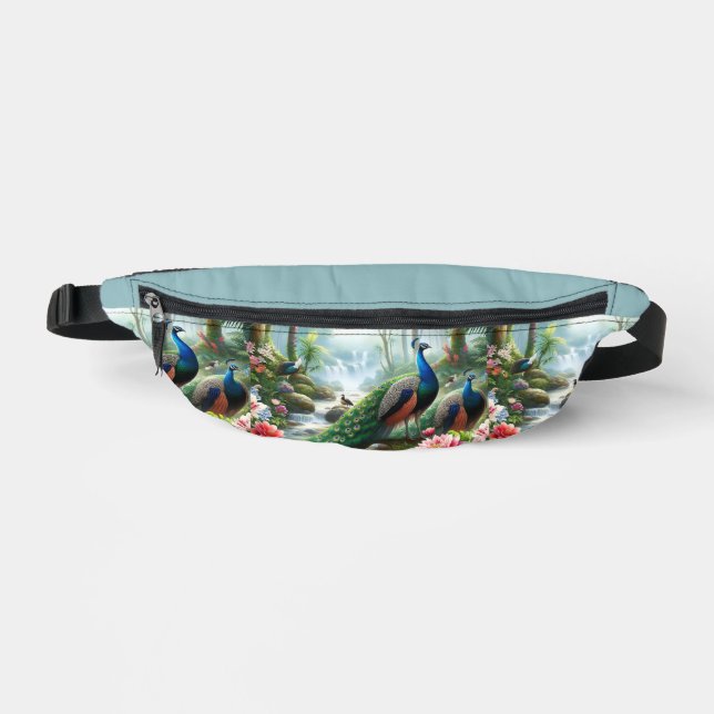 Pretty Peacocks in Forest AI Print Cut Sew Bag (Front)