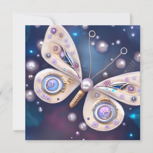 Pretty Pearl Vintage Butterfly Card