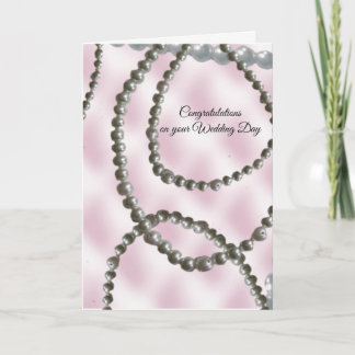 Pretty Pearls Wedding Day Congratulations Card