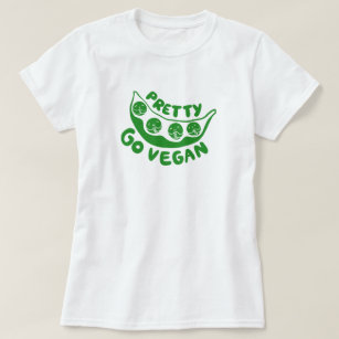 Pretty Peas Please Go Vegan Cute Pun Fun Green T-Shirt