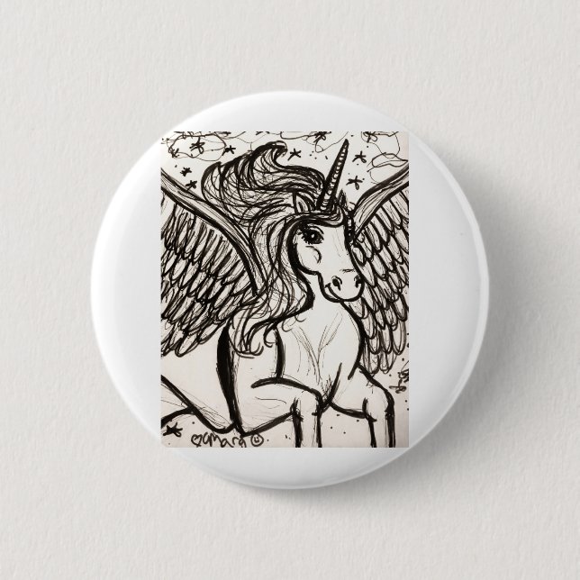 Pretty Pegacorn in Flight Button (Front)