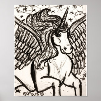 Pretty Pegacorn in Flight Poster