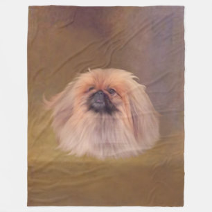 Pretty Pekingese Dog Fleece Blanket