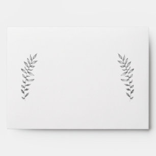 Pretty pencil drawn style leaves envelope