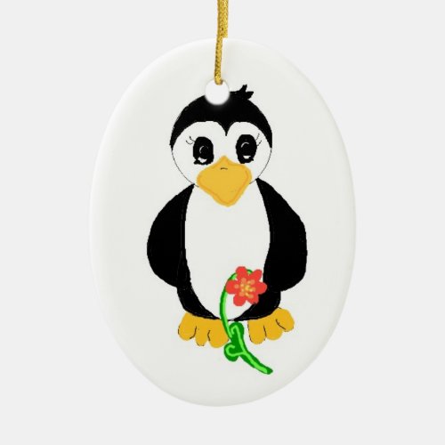 Pretty Penguin Ceramic Ornament