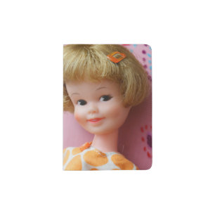 Pretty Penny Brite with retro flowers Passport Holder