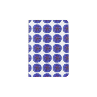 Pretty Penstemon Blue Dot Pattern Passport Holder
