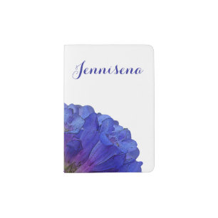 Pretty Penstemon Custom Name Passport Holder