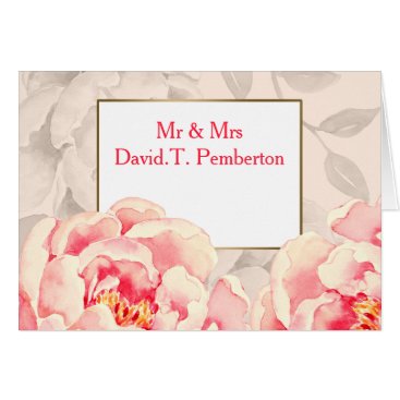 Pretty Peonies Modern Floral wedding Place Cards